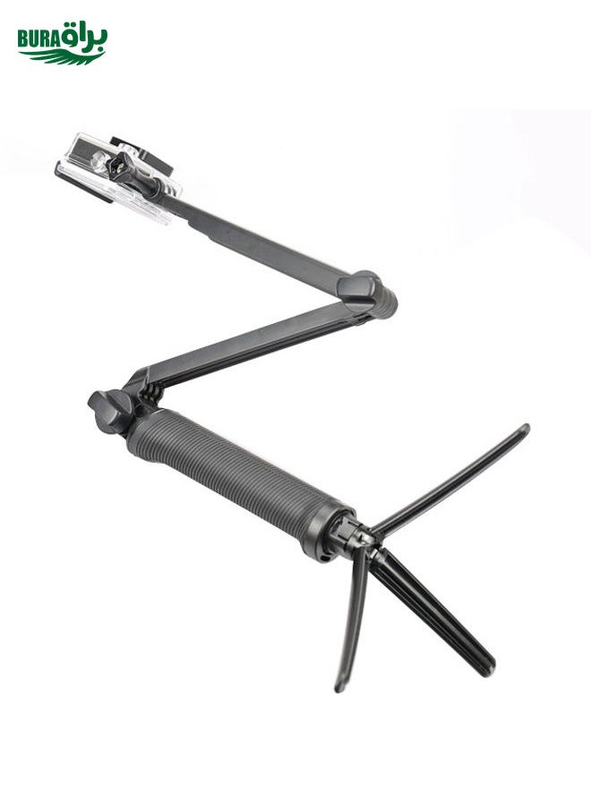 3-Way Multi Function Extendable Monopod Tripod Folding Rotating Arm Camera Handle for GoPro, Insta360, DJI and Other Action Cameras