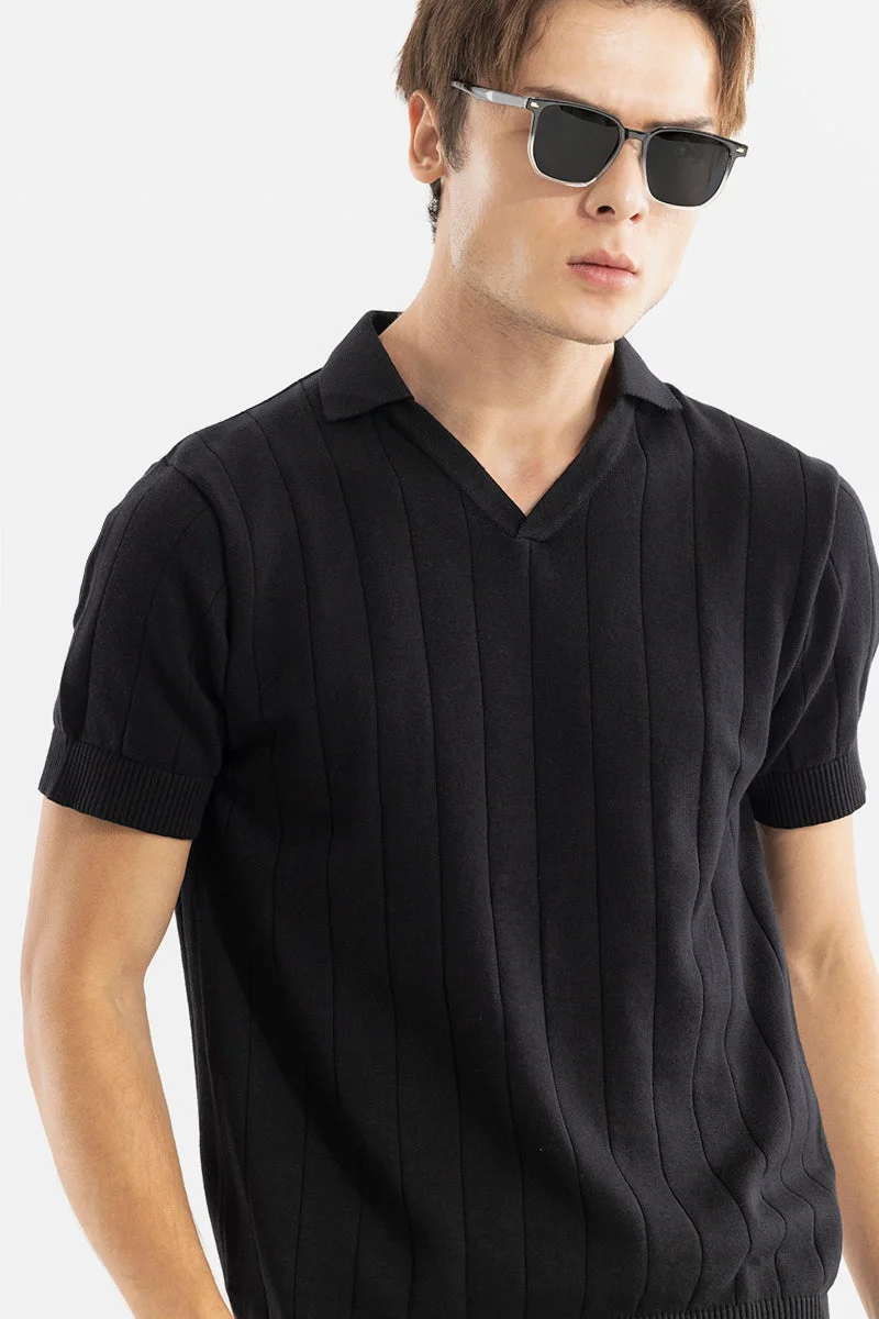 SNITCH Nordic Black Polo T-Shirt