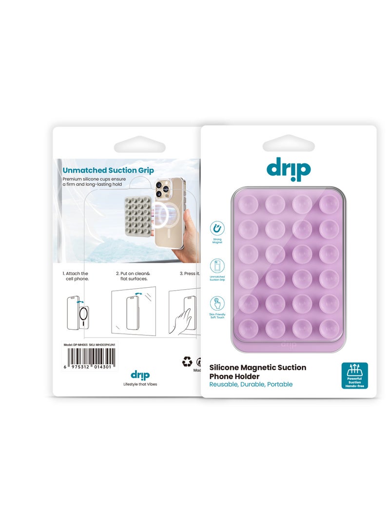 DRIP Silicone Magnetic Suction Phone Holder - MagSafe Compatible, Strong Adhesion, Reusable, Durable, and Portable - Ideal for Flat Surfaces, Mirrors, and Windows - Image 2