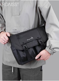 roaiss Waterproof Multifunctional Shoulder Bag For Men, Daily Versatile Outdoor Sports Travel Leisure Bag Business Adjustable Shoulder Strap Computer Bag  - Image 3