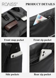 roaiss Waterproof Multifunctional Shoulder Bag For Men, Daily Versatile Outdoor Sports Travel Leisure Bag Business Adjustable Shoulder Strap Computer Bag  - Image 5