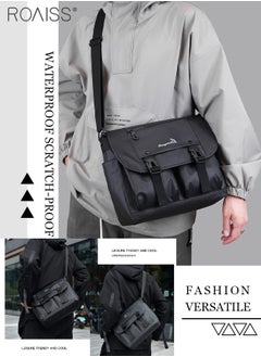 roaiss Waterproof Multifunctional Shoulder Bag For Men, Daily Versatile Outdoor Sports Travel Leisure Bag Business Adjustable Shoulder Strap Computer Bag  - Image 2