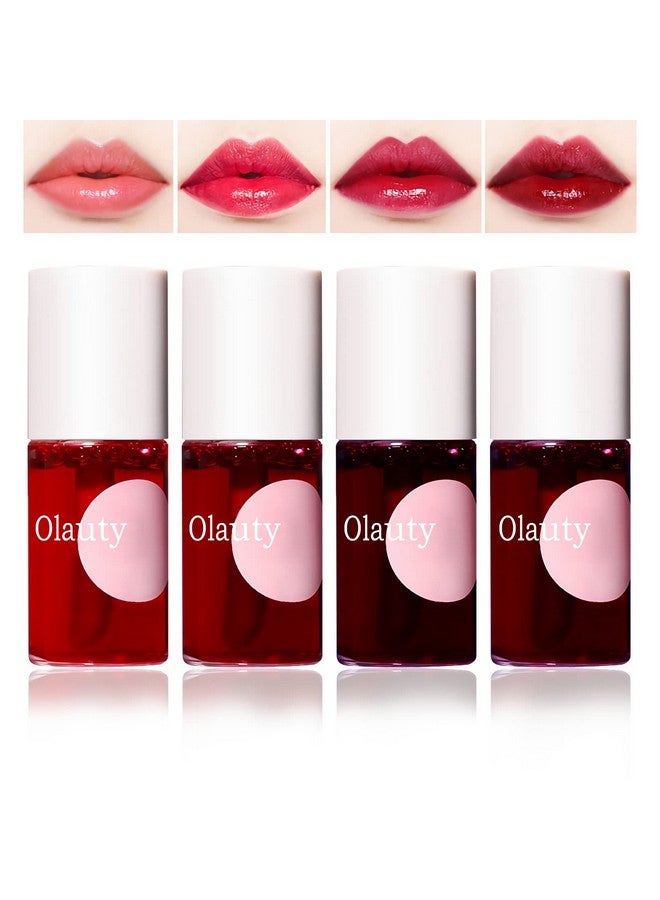 Deepmind 4Colors Lip Tint Stain Set,Matte Velvet Lip Tint Watery Lip Stain,Lip & Cheek Tint Moisturizing Mini Liquid Lipstick,Plump Lip Gloss Longlasting Waterproof Korean Lip Tint Nonsticky Tinta De Labios - Image 1