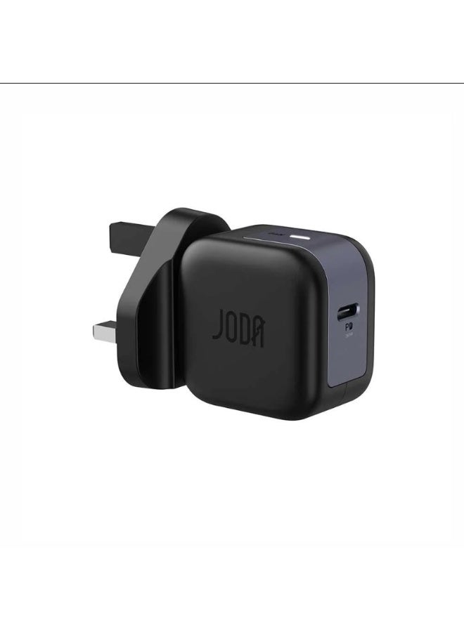 جودا شاحن جداري JODA بقوة 30 واط بمنفذ تايب سي - اسود - Image 1