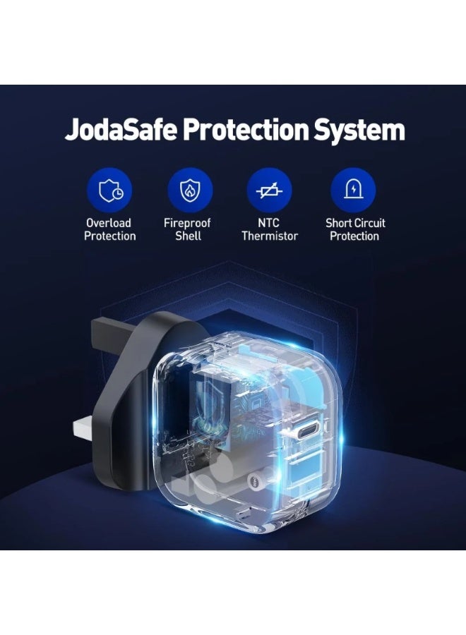 جودا شاحن جداري JODA بقوة 30 واط بمنفذ تايب سي - اسود - Image 3