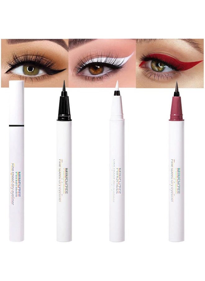 evpct 3Pcs White Red Black Matte Waterproof Colored Eyeliner Liquid Eye Liner Color Set Long Lasiting Colorful Liquid Eyeliner lapiz delineador de ojos contra el agua blanco para ojos de colores 1+3+9  - Image 1