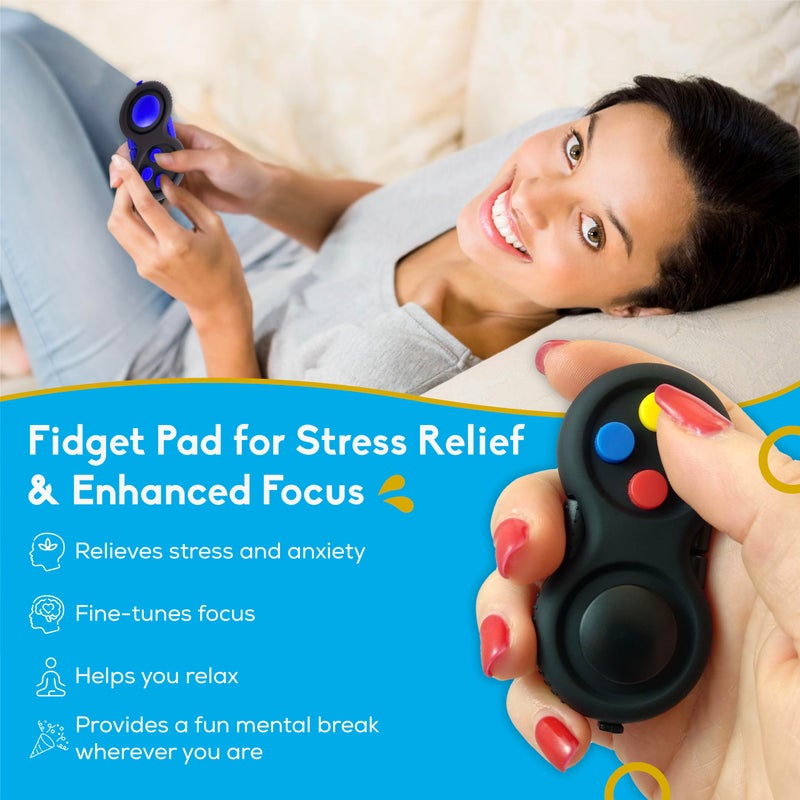 PILPOC Fidget Pad  Fidget Controller Toy for Highly Increased Focus  Reduced Stress & Anxiety  Enhances Productivity & Calms Nerves for ADHD  Remote Control Sensory Play for Kids (Black) - Image 2