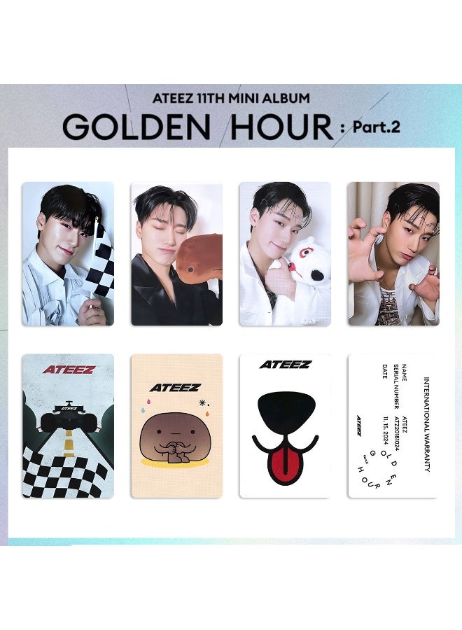 NIBEMINENT 4 Pcs Kpop ATEEZ - SAN GOLDEN HOUR : Part.2 Lomo Cards Card For Fans Collection Gifts - Image 1