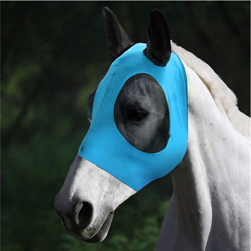 Generic Flexible Mesh Equine Face Cover Blue 