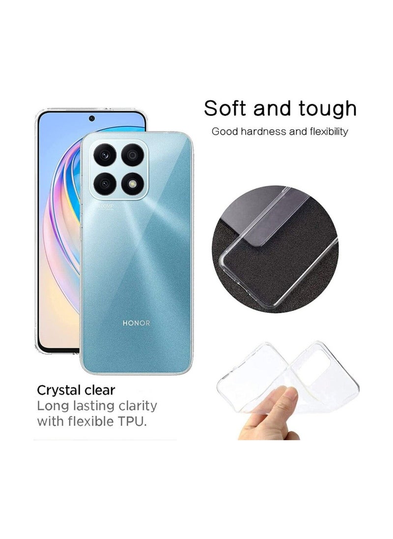 Techie Honor X8a TPU Soft Corner Ultra Slim Clear Case Shockproof Anti Fingerprint Transparent Protective Back Cover  - Image 5