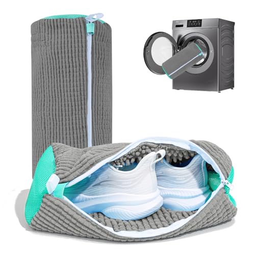 NMQHPA Shoe Washing Machine Bag Laundry Shoe Bag for Washer and Dryer 2pc Reusable Shoe Cleaning Bag for Sneaker Tennis Shoes Unstain Cleaner Kit Gray 2pcs - Image 1