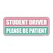 GEEKBEAR Student Driver Car Magnet Colorful Reflective WeatherResistant Rectangular 87 x 35 in Light PinkTurquoise - Image 2