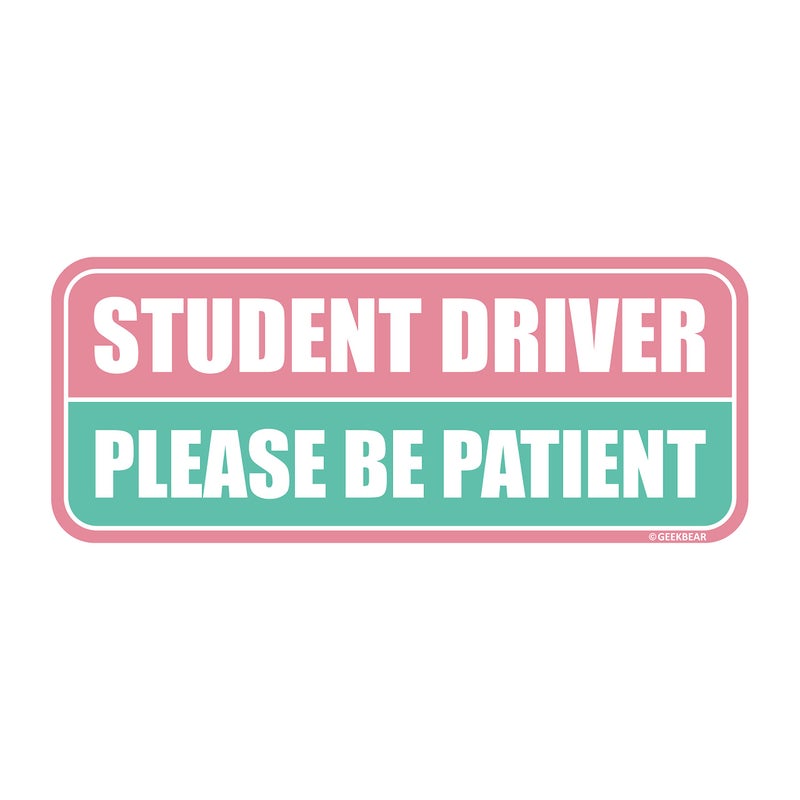 GEEKBEAR Student Driver Car Magnet Colorful Reflective WeatherResistant Rectangular 87 x 35 in Light PinkTurquoise - Image 3