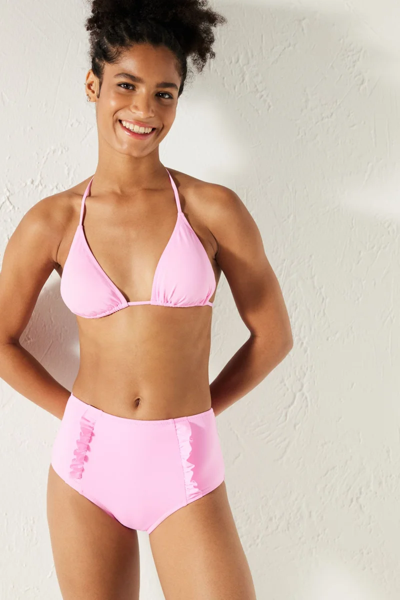 بنتي PENTI Basic High Waist Frilly Bikini Bottom