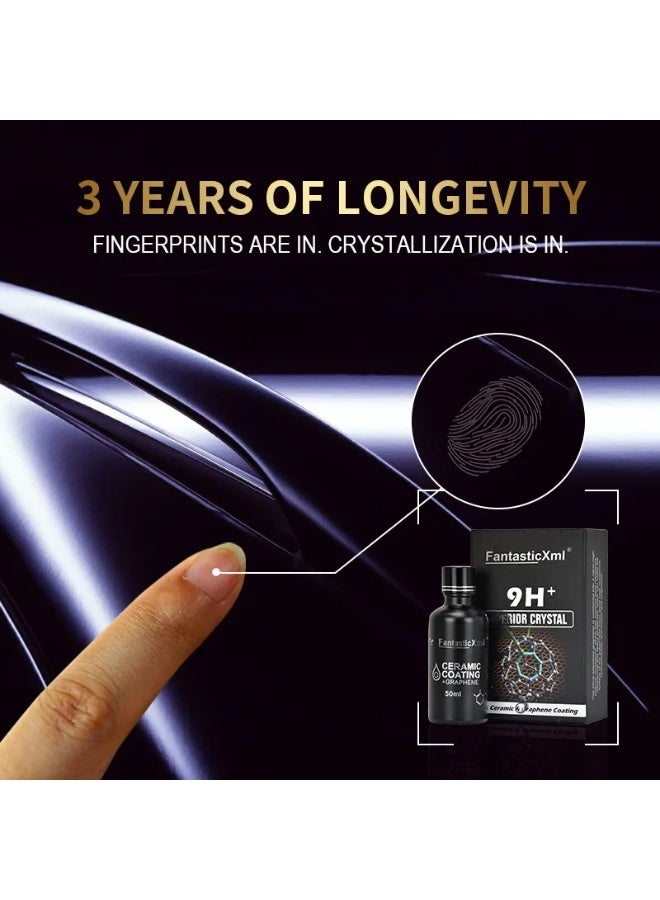 FANTASTIC XML FantasticXML 9H+ Superior Crystal Ceramic & Graphene Coating for Cars - 50ml Nano Liquid Glass Paint Protection Kit with Super Hydrophobic & High Gloss Finish - Image 3