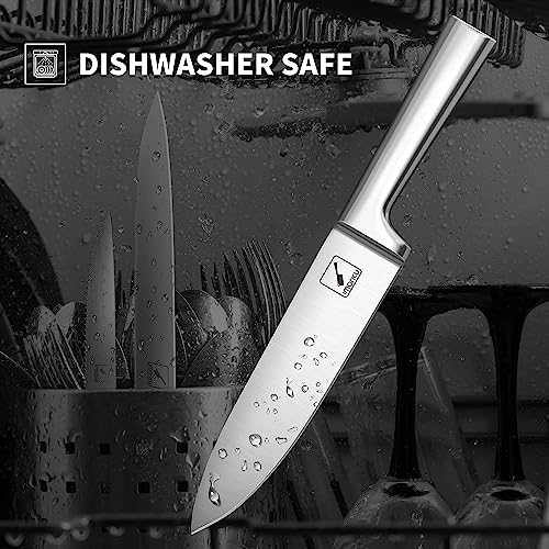 imarku Knife Set - 15PCS Kitchen Knife Set Japanese High Carbon Stainless Steel Knives Set for Kitchen, Dishwasher Safe Ultra Sharp Professional Chef Well Balance Knife Block Set, Black - Image 2