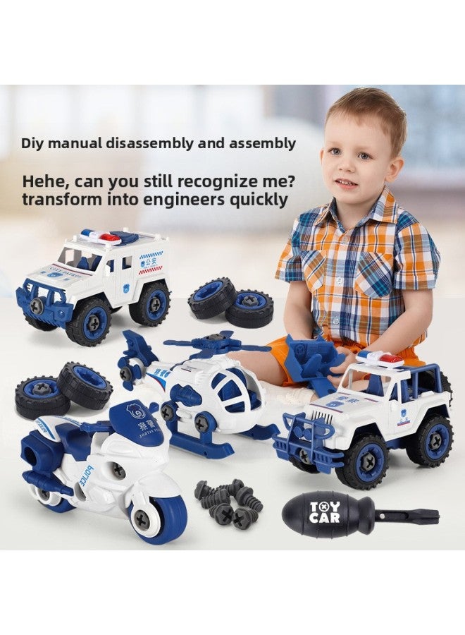 Children's Toys With Screws Can Be Assembled And Disassembled. Intelligence Development-Color:Firefighting Gift Box [including 4 Cars + Sheng Stone Rack Tools + Electric Drill]®  - Image 4