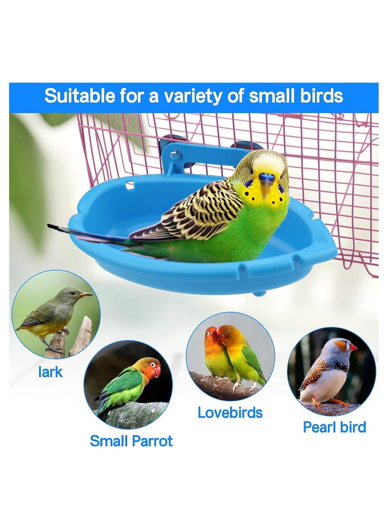 SYOSI Bird Bath for Cage Small Tub Bowl Bowl Basin Hanging Birdbath Toy Water Shower Food Feeder for Hang Inside Cage Birdbath Shower for Parrot Parakeets Cockatiels Canary Budgerigar - Image 2