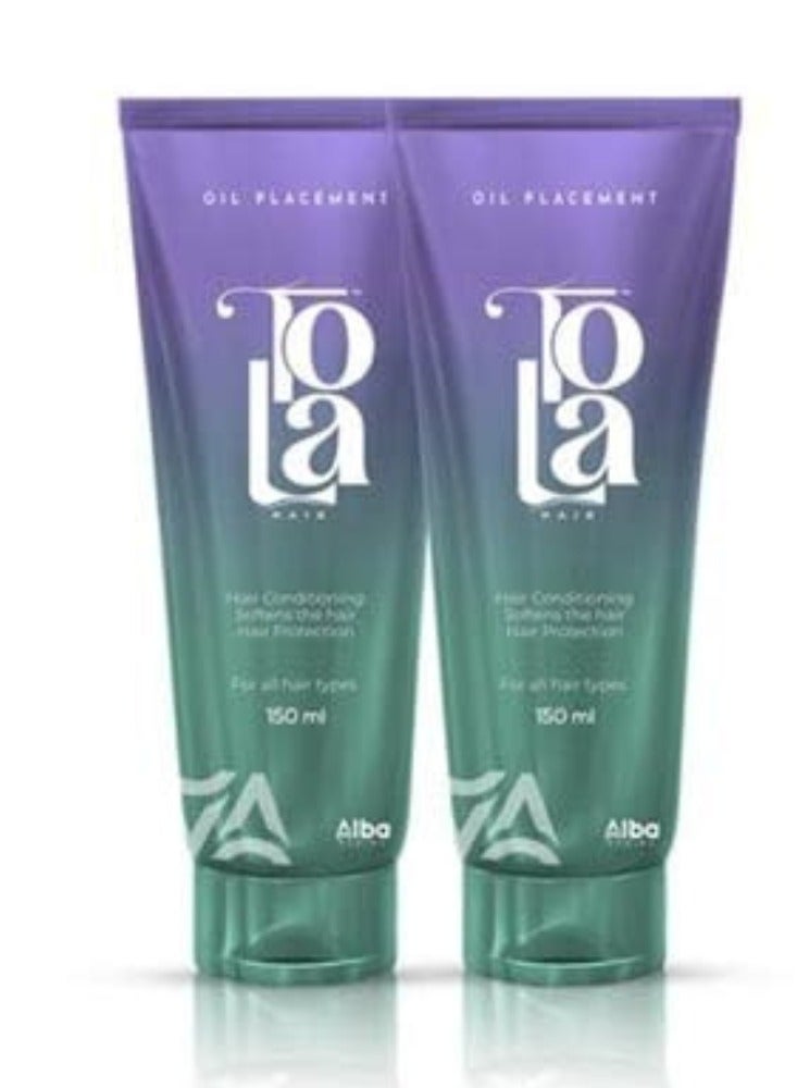 تولا علاج الشعر ينعّم لجميع أنواع الشعر 2قطعه 300ملي
