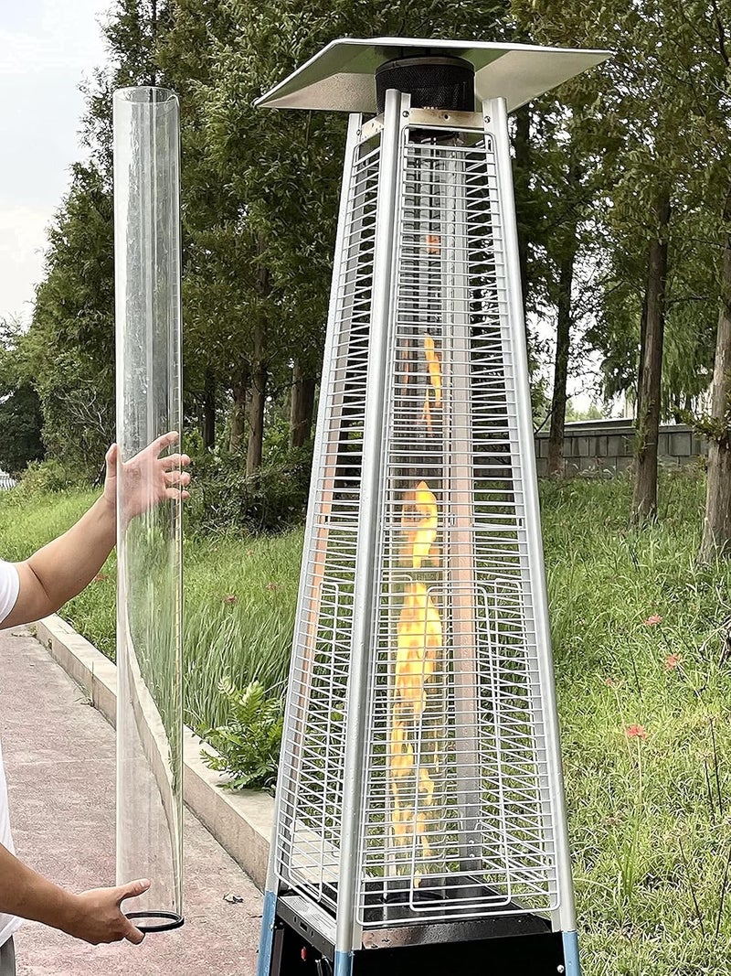 Unicoshape Patio Heater Replacement Parts - 49.5" Tall 4" Diameter - Quartz Glass Tube - Compatible with Four-Sided Pyramid Flame Outdoor Heater - with Neoprene Rubber Silicone Connecting Ring - Image 4