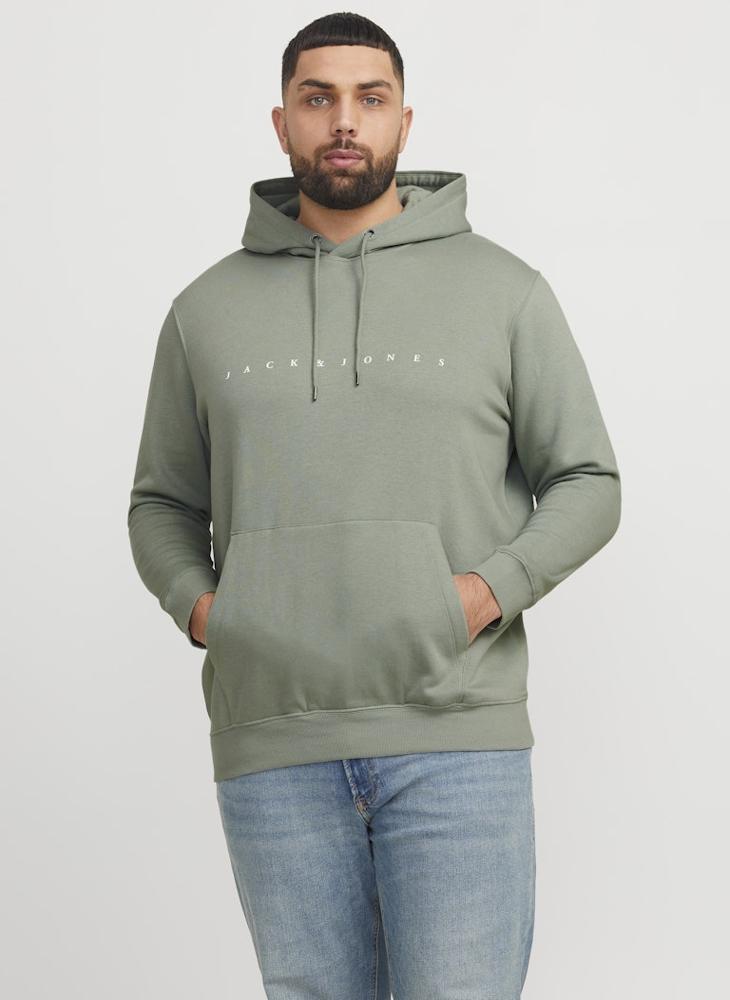 JACK & JONES - Plus Size Graphic Print Pull Over Hoodie - Image 1
