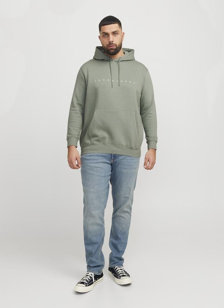 JACK & JONES - Plus Size Graphic Print Pull Over Hoodie - Image 1