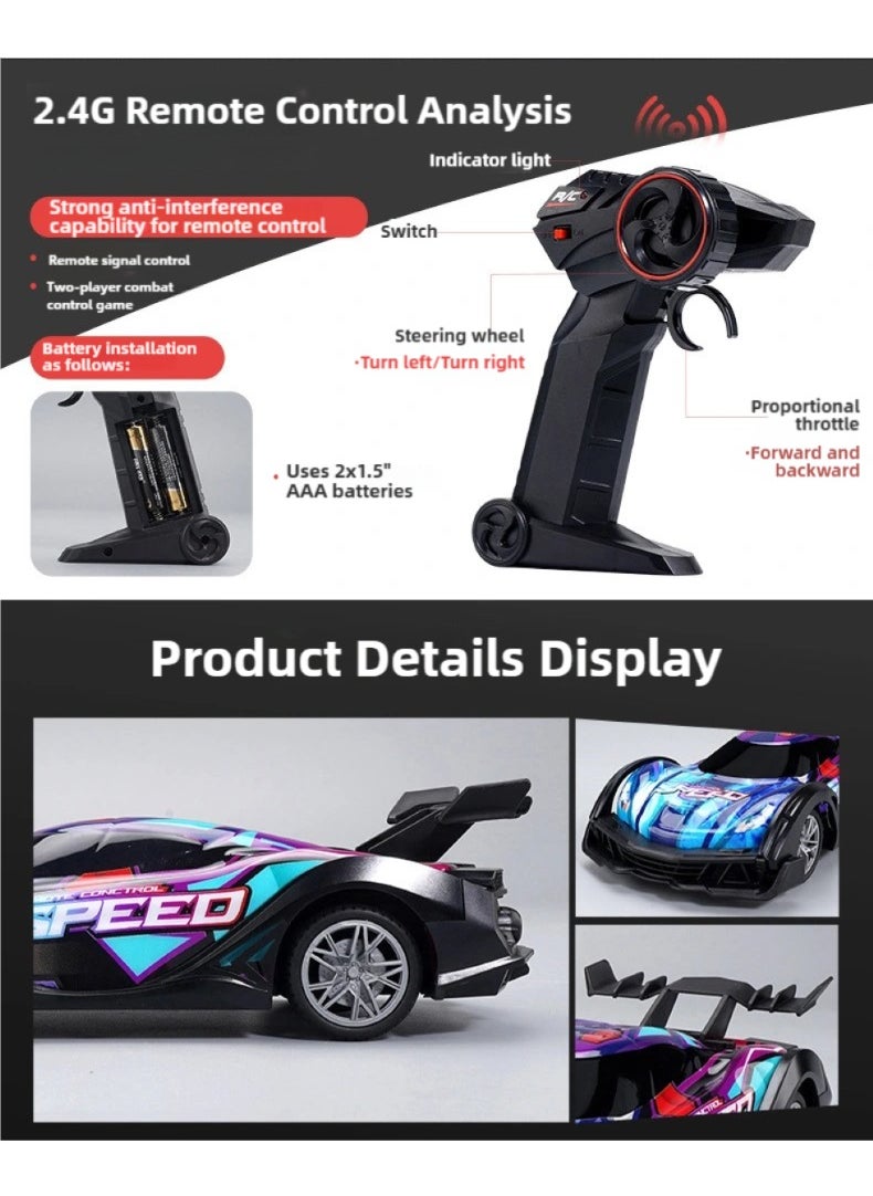 CALL PLAY LED Light-Up Stunt RC Car - 1:18 Scale Glow in the Dark Remote Control Car with Flashing & Cool Drift Tricks, Race Toy Gift for Boys & Girls, Birthday Party Fun (Rechargeable)  - Image 4