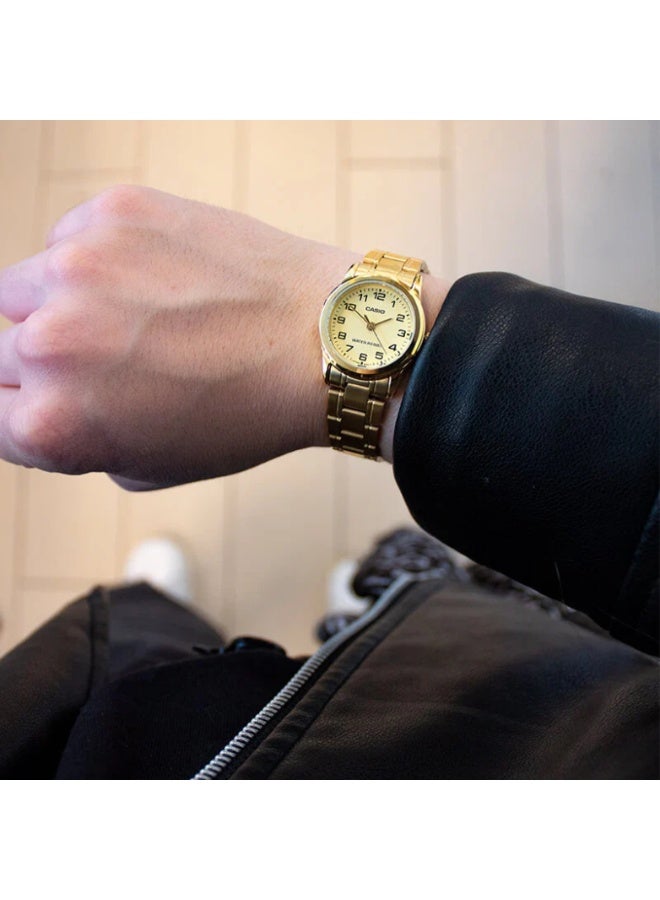 كاسيو ساعة كاسيو LTP-V001G-9BUDF للنساء – سوار ستانلس ستيل باللون الذهبي مع قرص شامباني أنيق - Image 4