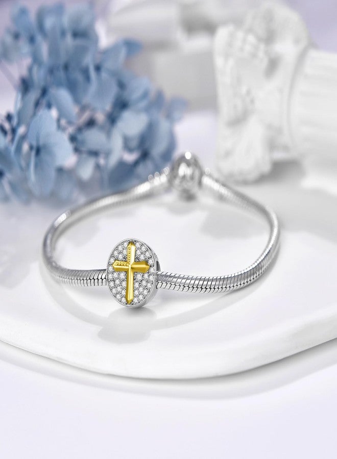 DALARAN Cross Charm Fit Charms Bracelet Christian Bible Verse Charms Prayer Faith Religious Presents for Women - Image 4