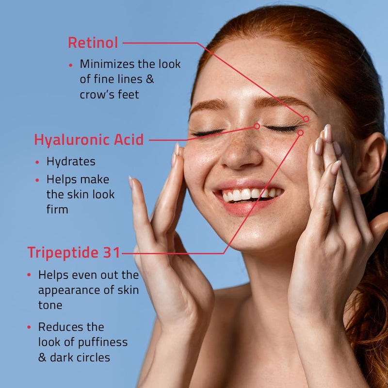 YEOUTH Retinol Eye Cream Anti Aging, Firming Under Eye Cream for Puffiness and Bags Under Eyes for Wrinkles and Dark Circles with Hyaluronic Acid and Tripeptides 1oz - Image 5