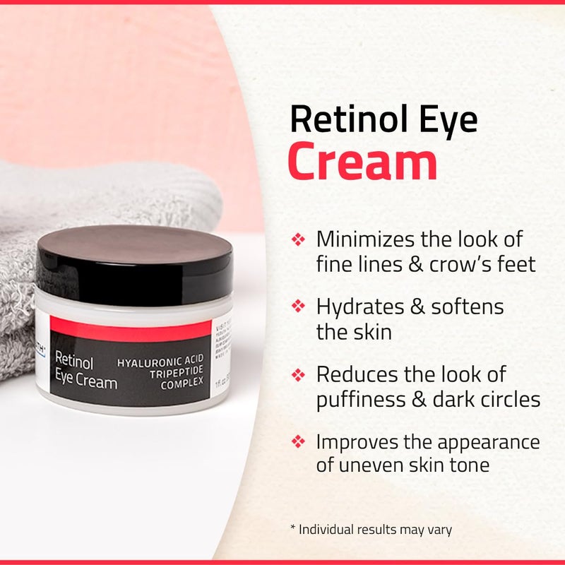 YEOUTH Retinol Eye Cream Anti Aging, Firming Under Eye Cream for Puffiness and Bags Under Eyes for Wrinkles and Dark Circles with Hyaluronic Acid and Tripeptides 1oz - Image 3
