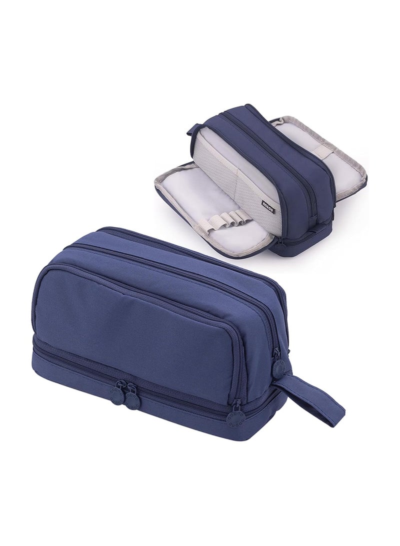 Big Capacity Pencil Holders Canvas High Large Storage Pouch Marker Pen Case Simple Stationery Bag School College Office Organizer for Teens Girls Adults Student - Image 1