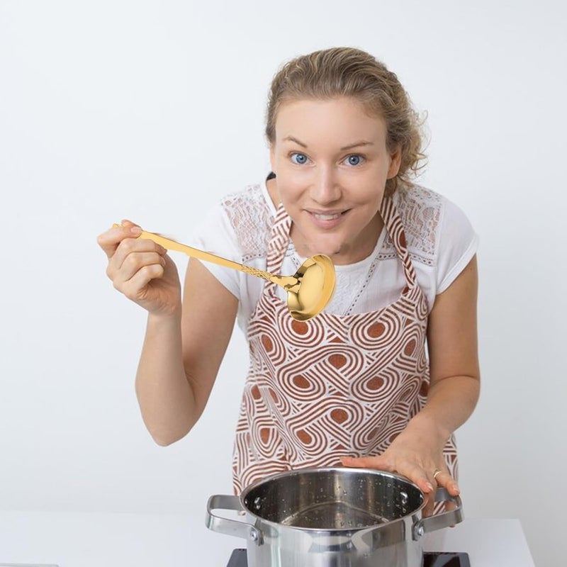 Stainless Steel Gravy Scoop and Saucing Ladle Set, 304 Thickened Sauce Spoon with Drizzle Spout, Small Portion Sauce Server for Home Kitchen Cooking and Serving - Image 4