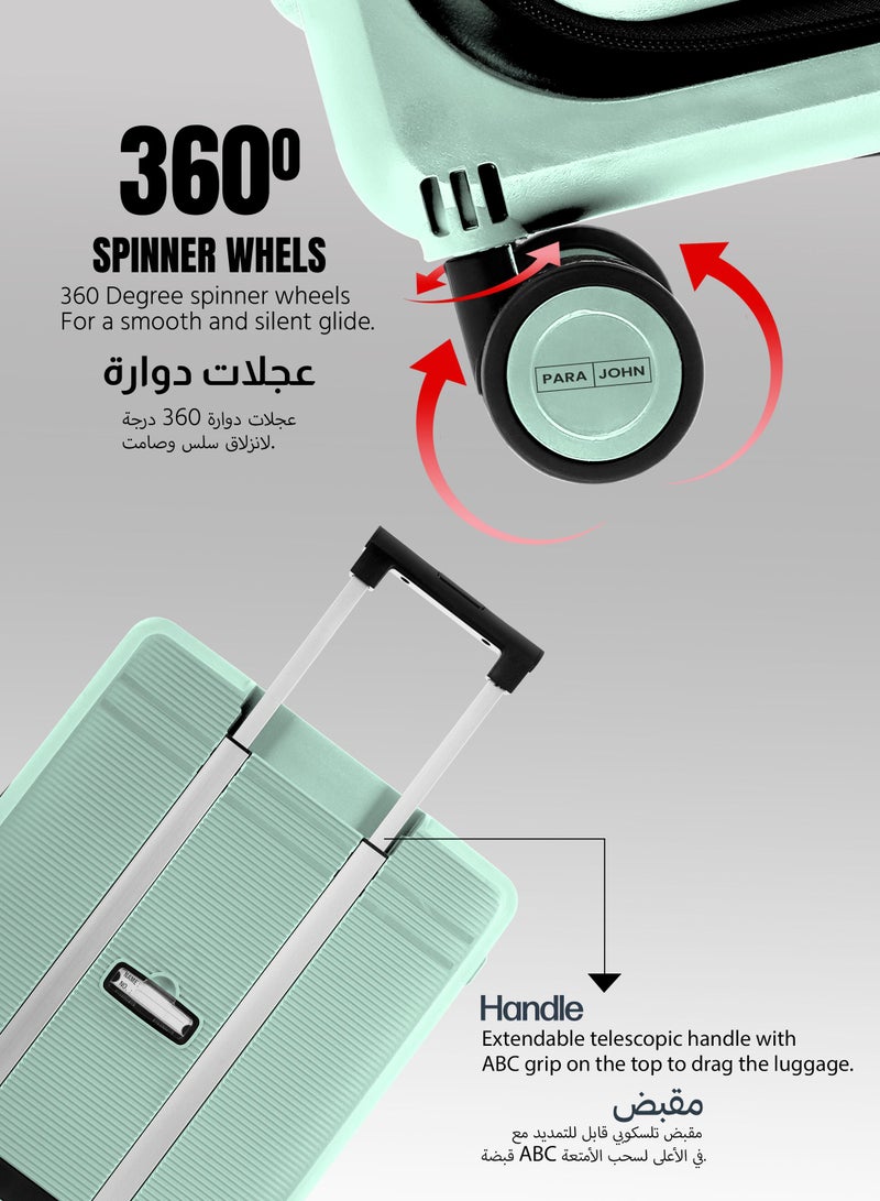 بارا جون حقيبة سفر جديدة قابلة للطي مقاس كابينة قطعة واحدة - أخضر - Image 4