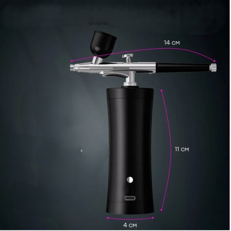 Wireless Nail Art Sprayer:  Adjustable Pressure Settings - Ergonomic Lightweight Design, Durable Long-Lasting Battery for Professional Nail Art Modeling & Intricate Creative Projects - Image 2