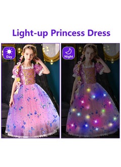 FRIEET FRIEET Princess Dress for Girls, Light-up Princess Dress up for Girls Age 3-8 Years Old, Costume for Little Girls for Halloween Brithday Party (S)  - Image 4