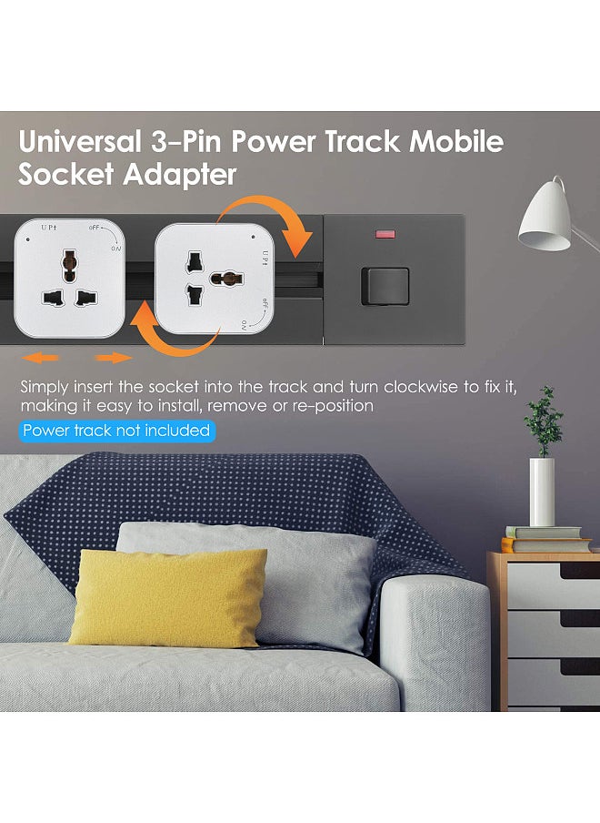 Generic - Universal 3-Pin Track Sockets Power Track Socket Outlet Versatile Electric Mobile Track Socket Power Track Adapter - Image 1