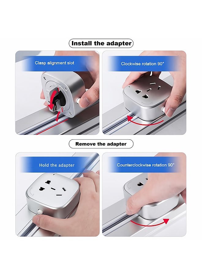 Generic - Universal 3-Pin Track Sockets Power Track Socket Outlet Versatile Electric Mobile Track Socket Power Track Adapter - Image 1