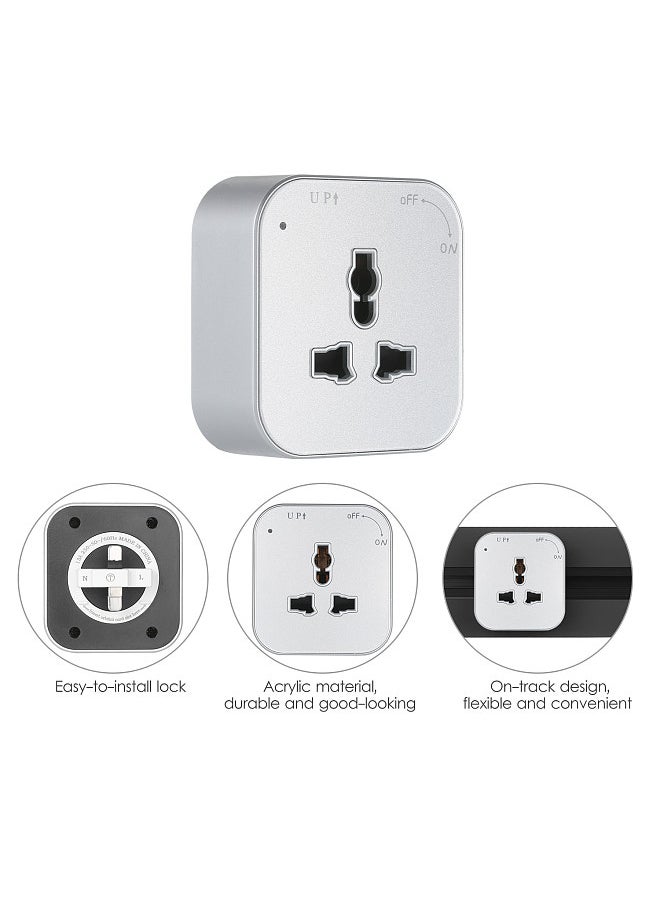 Generic - Universal 3-Pin Track Sockets Power Track Socket Outlet Versatile Electric Mobile Track Socket Power Track Adapter - Image 1