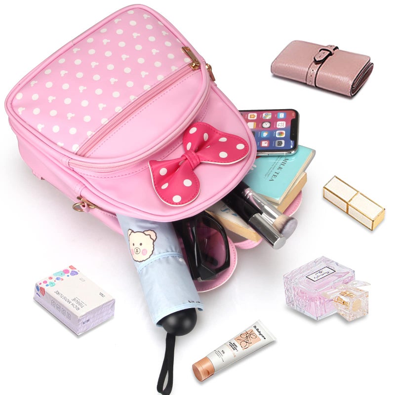 Dksyee Cute Little Girls Backpacks Mini Mouse Backpack Kids Backpack Small Backpack Purses Pink Leather Toddler Backpack Best Travel Bag Crossbody Purse Baby Backpack Preschool Backpack - Image 5