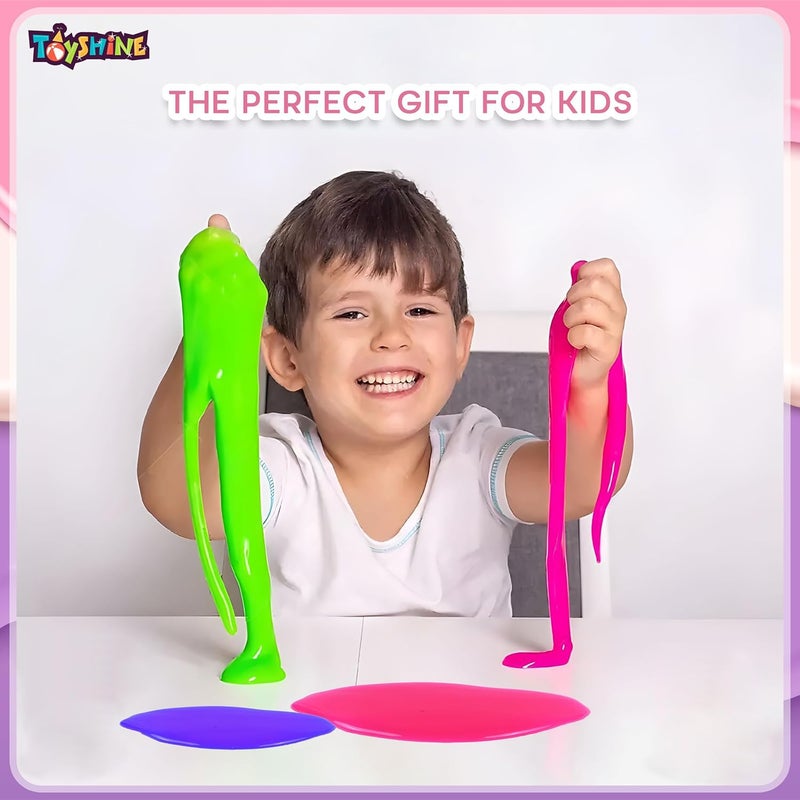 Toyshine عبوة من 6 قطع طين لزج غير لاصق ملون ناعم مجموعة ألعاب تخفيف التوتر والقلق للأطفال - متعدد الألوان - Image 4