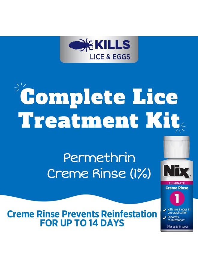 NIX Complete Lice Treatment Kit, Lice Treatment for Hair, Lice Spray for Home, Lice Comb - Image 3