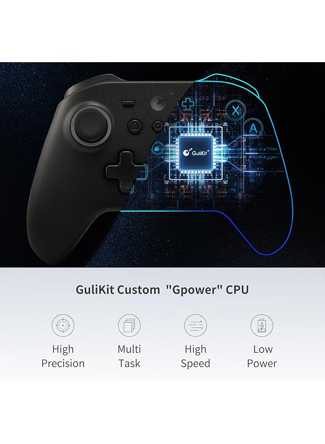 Gulikit Kk3 Pro Controller Kingkong 3 Pro Switch Controller (No Drift) For Switch/Pc/Android/Macos/Ios Hall Joysticks And Triggers Maglev/Rotor/Hd Vibration (Black) - Image 5