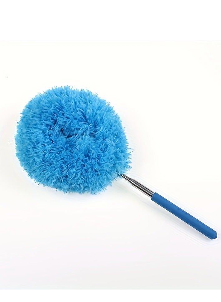 Microfiber duster extension pole (30 to 80cm) washable, feather duster suitable for cleaning roofs, ceiling fans, blinds, spider webs  - Image 4