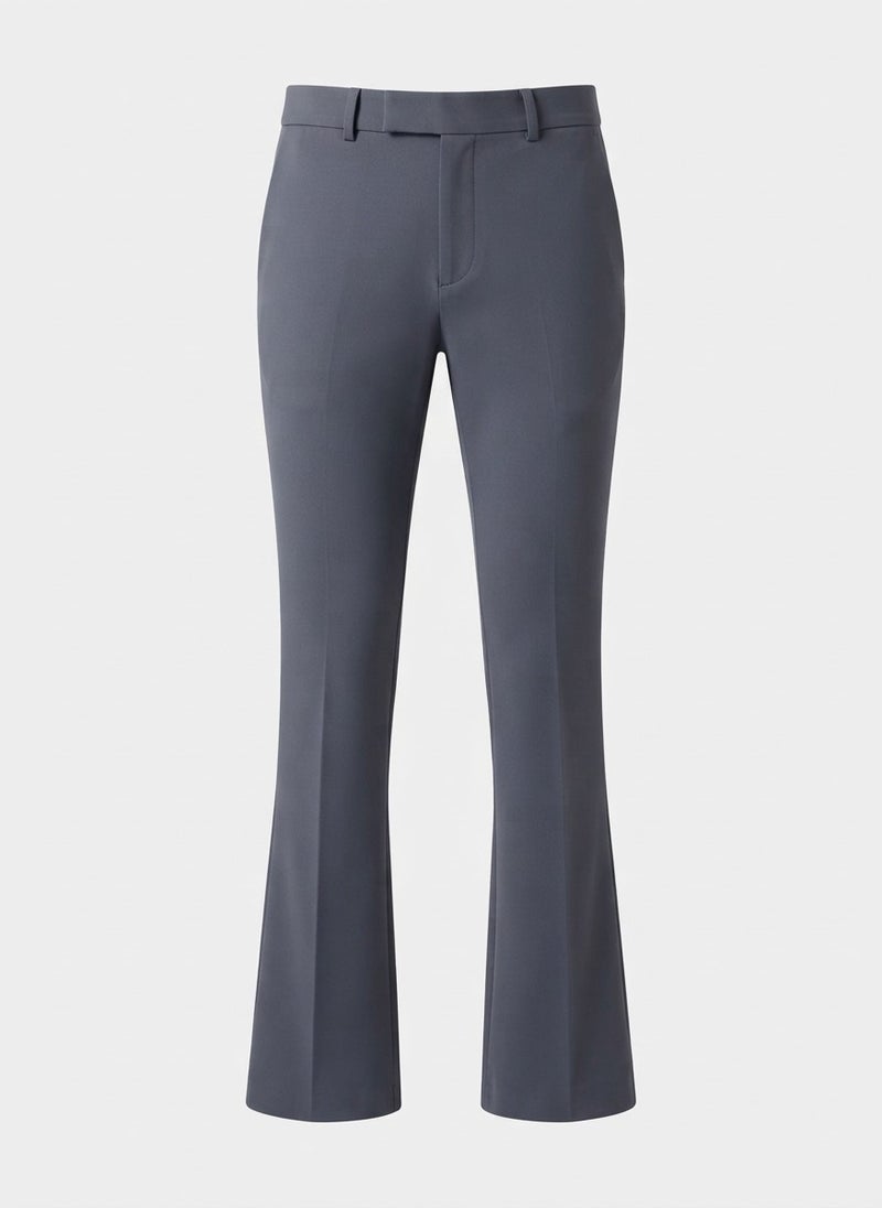 AUXOM Men's Formal Slim Ankle Trousers - Dark Grey - Image 3