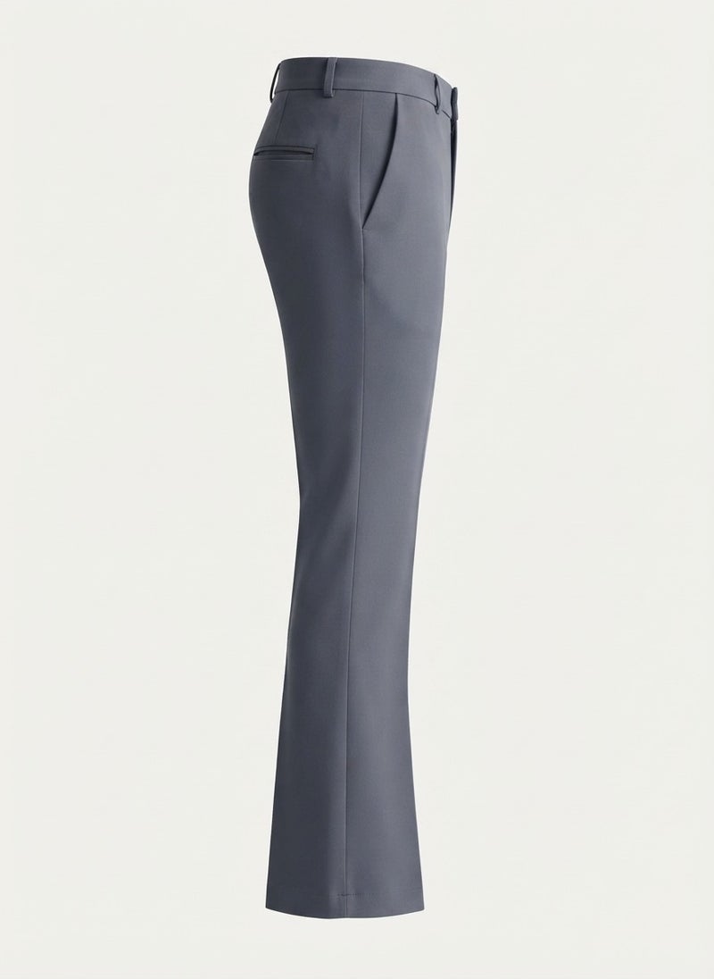 AUXOM Men's Formal Slim Ankle Trousers - Dark Grey - Image 5