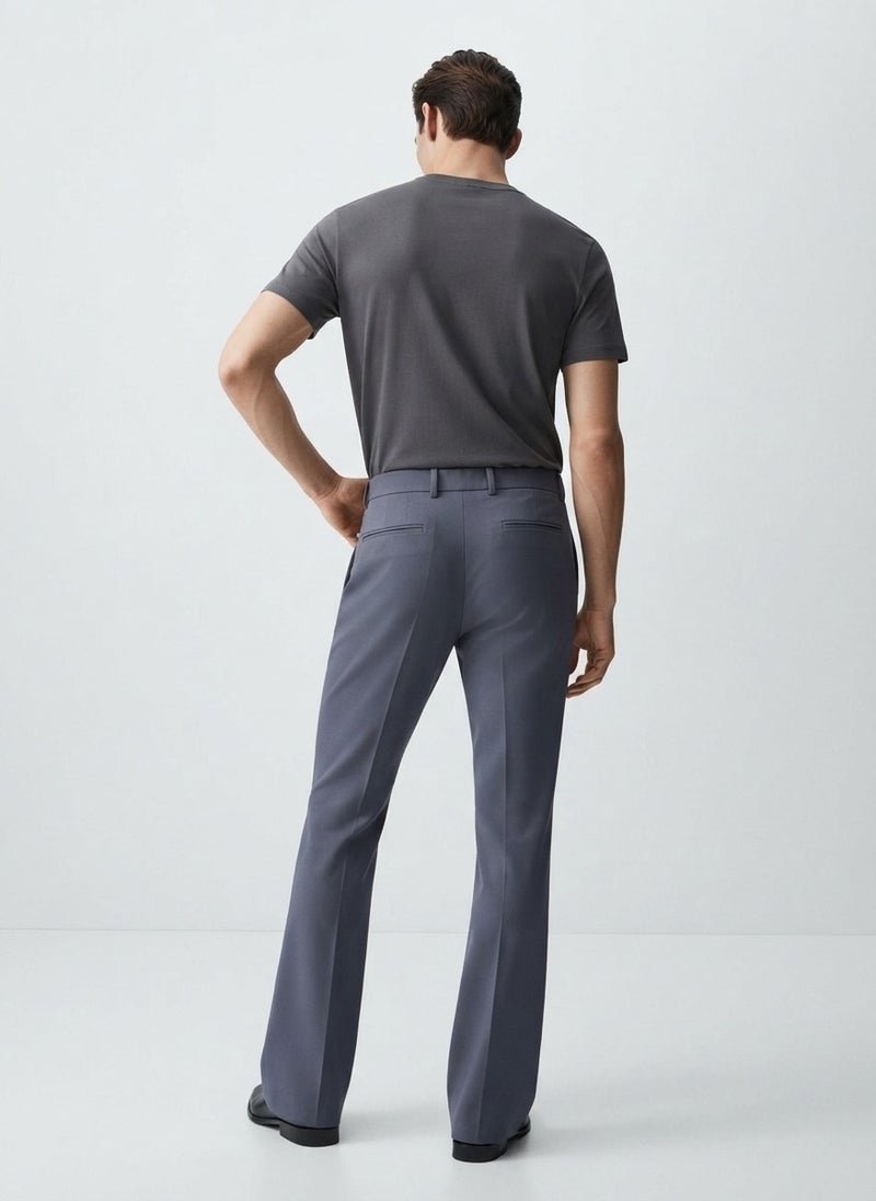 AUXOM Men's Formal Slim Ankle Trousers - Dark Grey - Image 2