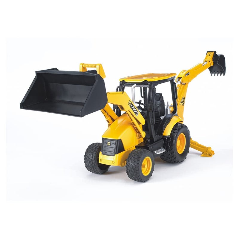 Bruder Toys - Construction Realistic JCB MIDI CX Backhoe Loader with Changeable Front Loader and Backhoe Loader Scoop - Ages 3+ - Image 5