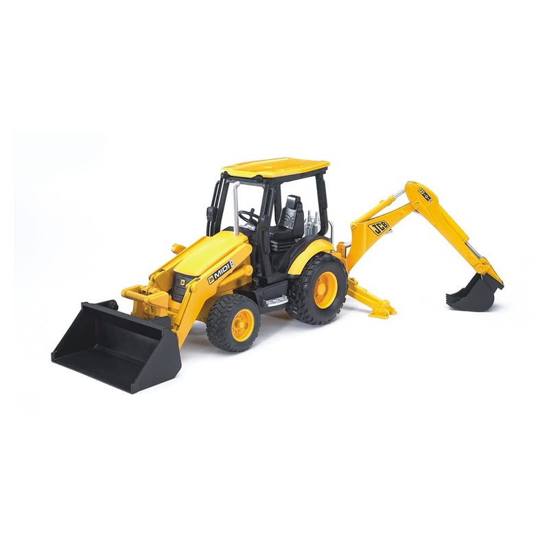 Bruder Toys - Construction Realistic JCB MIDI CX Backhoe Loader with Changeable Front Loader and Backhoe Loader Scoop - Ages 3+ - Image 4