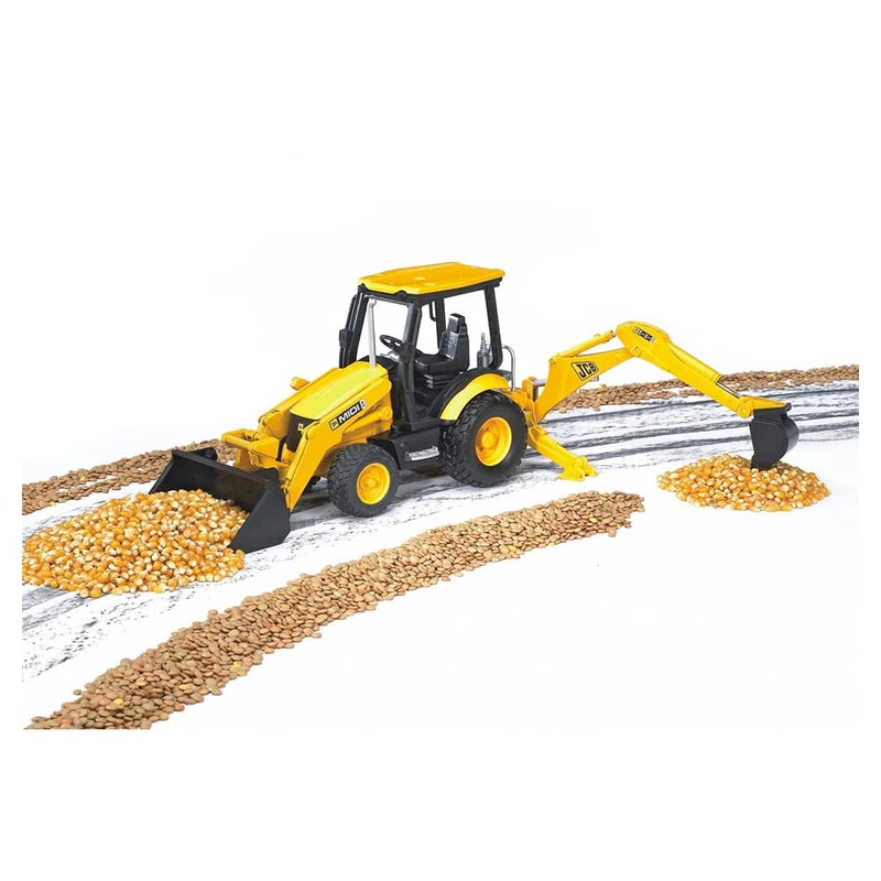Bruder Toys - Construction Realistic JCB MIDI CX Backhoe Loader with Changeable Front Loader and Backhoe Loader Scoop - Ages 3+ - Image 3